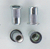 Flat Head, Open End Rivet Nuts - Steel